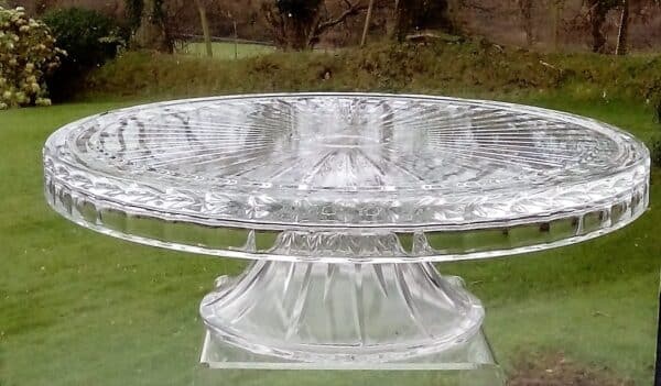 Antique English Moulded and Cut Glass Covered Cakestand Antique Antique Glassware 6