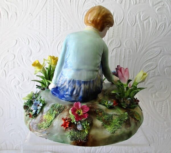 Vintage Crown Staffordshire English Porcelain Figurine ~ “Picking Flowers” ~ J.T. Jones Crown Staffordshire Vintage 5