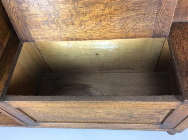 Liberty Arts & Crafts Oak Box Settle - Image 2