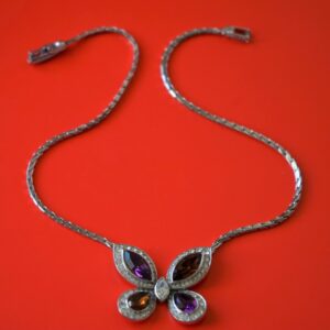 A Quality Designer ‘ATWOOD AND SAWYER’ Crystal Butterfly Pendant Boxed – Ideal Present Attwood & Sawyer Antique Jewellery