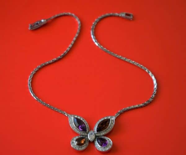 A Quality Designer ‘ATWOOD AND SAWYER’ Crystal Butterfly Pendant Boxed – Ideal Present Attwood & Sawyer Antique Jewellery 3