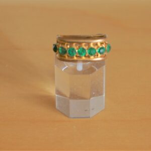 A Vintage Rare Miniature Gilt Emerald Green Brooch / Pin Boxed – Ideal Present / Collectable Antique Jewellery Antique Jewellery