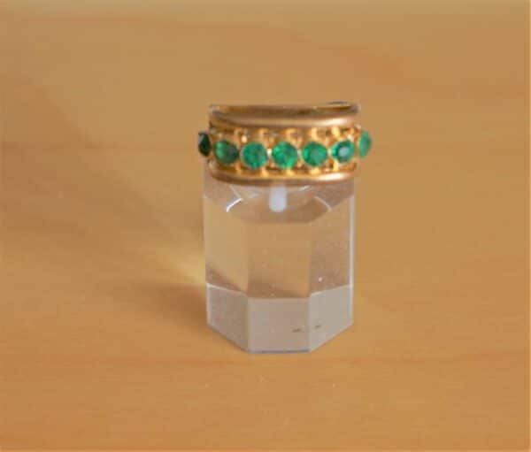 A Vintage Rare Miniature Gilt Emerald Green Brooch / Pin Boxed - Ideal Present / Collectable