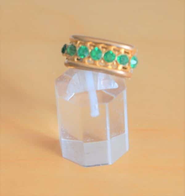 A Vintage Rare Miniature Gilt Emerald Green Brooch / Pin Boxed - Ideal Present / Collectable - Image 6