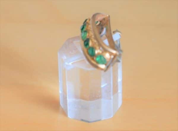 A Vintage Rare Miniature Gilt Emerald Green Brooch / Pin Boxed - Ideal Present / Collectable - Image 7