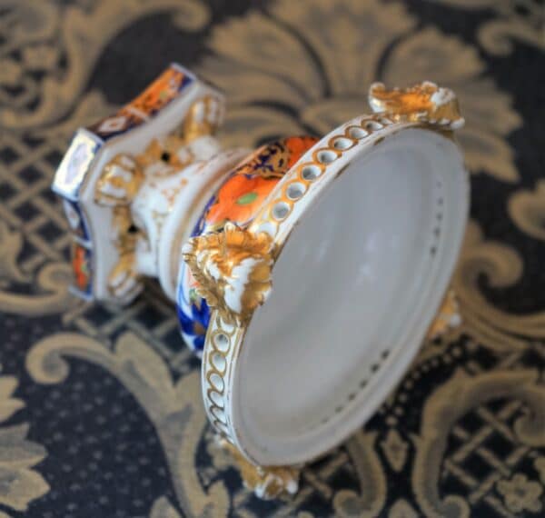 SALE - Circa:- 1820s Royal Crown Derby Floral Hand Painted Incense Burner - Rare Collectible Item - Image 3