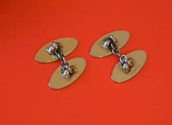 Art Deco ‘Lambournes Birmingham Ltd’ Gold Plated Engine Turned Cufflinks – Boxed Boxed Cufflinks Antique Jewellery 4