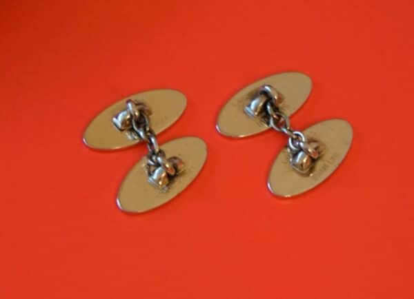 Art Deco 'Lambournes Birmingham Ltd' Gold Plated Engine Turned Cufflinks - Boxed - Image 2