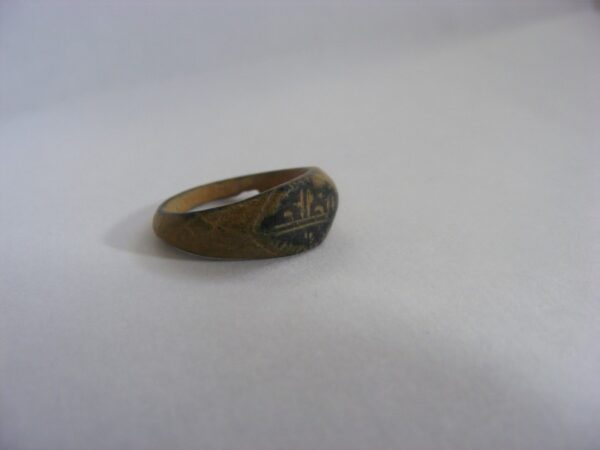 Beautiful ancient Islamic child's bronze ring with Kufic benediction 1,000 years old