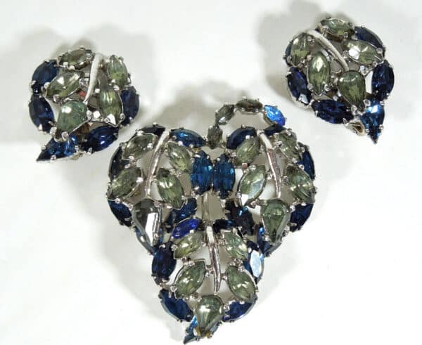 Christian Dior Brooch and Clip on Earrings by Mitchel Maer 1950’s Christian Dior Antique Jewellery 3