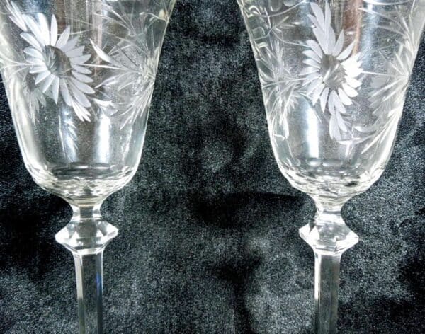 Pair Fine Wine Glasses glasses Antique Glassware 5