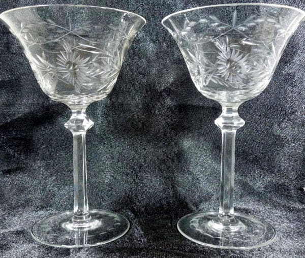 Fine Pair Champagne Glasses champagne Antique Glassware 4