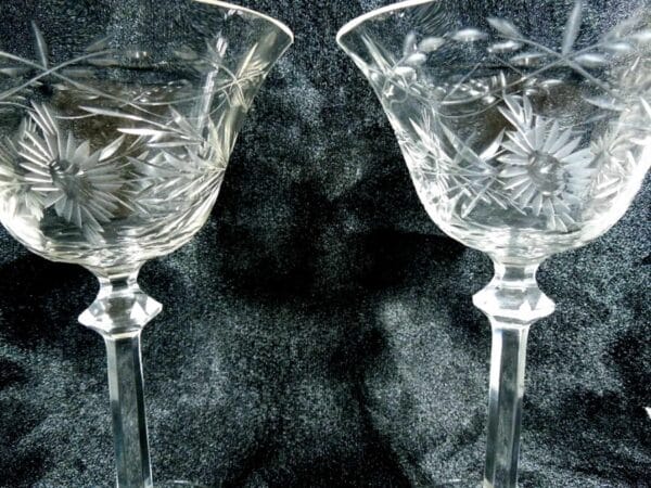 Fine Pair Champagne Glasses champagne Antique Glassware 5
