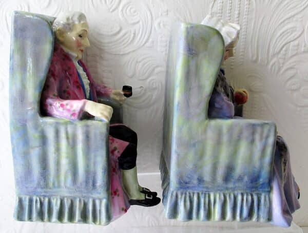 Pair of Vintage Royal Doulton English Porcelain Figurines ~ “Darby & Joan” ~ HN 1427 & HN 1422 Darby and Joan Vintage 6
