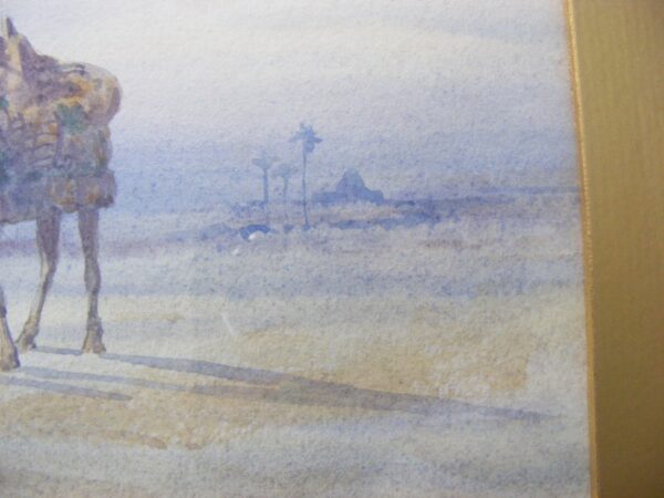 Beautiful 100 year old Orientalist Painting Desert Arab Saudi or Oman - Image 4