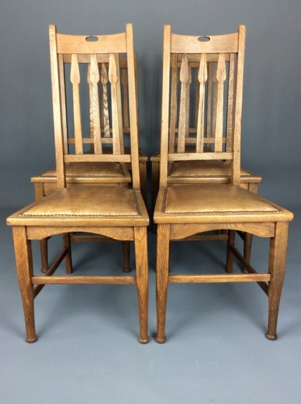 Set of Six Arts & Crafts Dining Chairs - Image 3