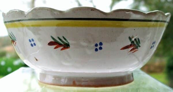 Antique “HB” Quimper French Faience Bowl Antique Antique Ceramics 4