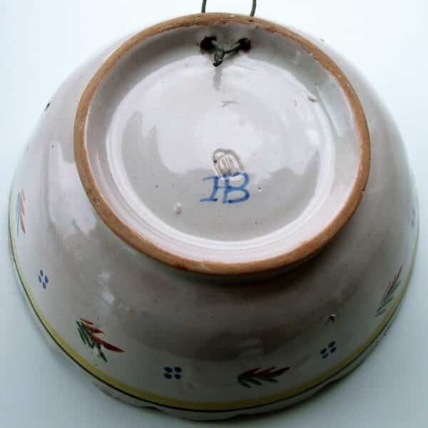 Antique “HB” Quimper French Faience Bowl Antique Antique Ceramics 5