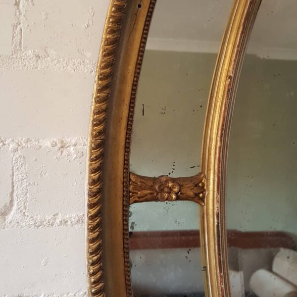 English gilt oval mirror Adam style - Image 2