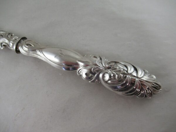 Large Antique SILVER FISH KNIFE – SUPERB – Hallmarked:-BIRMINGHAM 1850 Antique Silver 6
