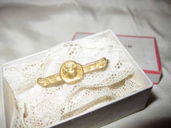 Art Nouveau French “FIX”Rolled Gold BEBE Brooch/Becker art nouveau Antique Jewellery 3