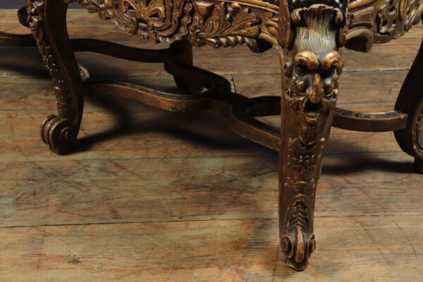 Antique French Carved and Parcel Gilt Long Stool c1860 - Image 7