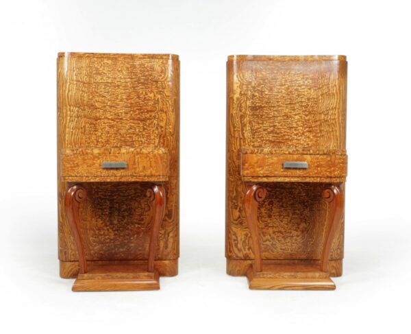 Pair of Art Deco Bedsides in Kato Ash c1920 art deco Antique Tables 4