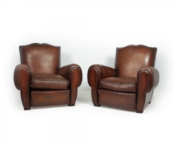 Pair of French Moustache Back Club Chairs - Image 2