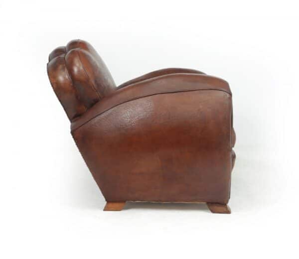 French Art Deco Trilobe Club Chair c1925 - Image 8
