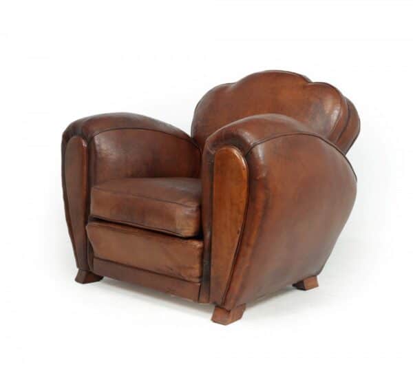 French Art Deco Trilobe Club Chair c1925 - Image 7