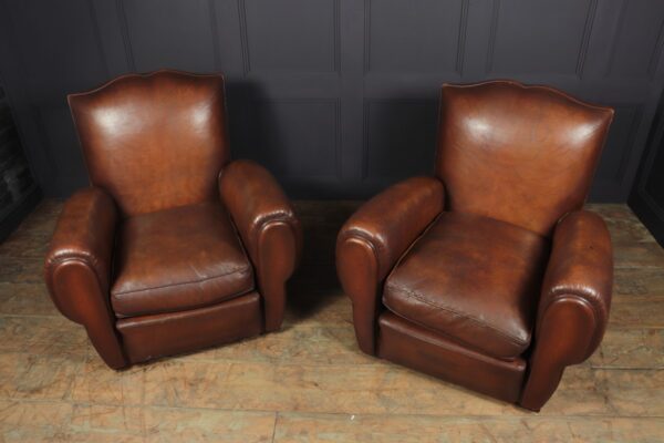 Pair of French Moustache Back Club Chairs art deco Antique Chairs 14