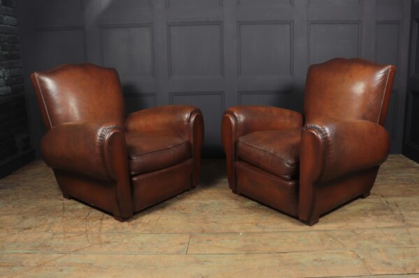 Pair of French Moustache Back Club Chairs art deco Antique Chairs 13