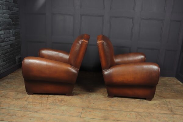 Pair of French Moustache Back Club Chairs art deco Antique Chairs 10