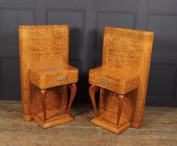 Pair of Art Deco Bedsides in Kato Ash c1920 art deco Antique Tables 11