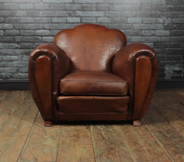 French Art Deco Trilobe Club Chair c1925 - Image 6