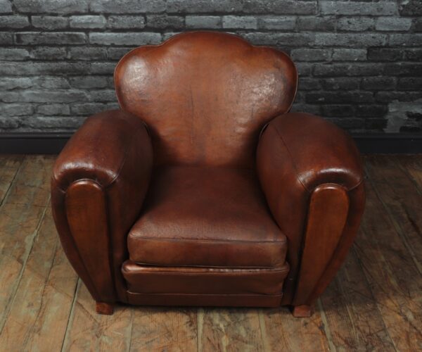 French Art Deco Trilobe Club Chair c1925 - Image 5