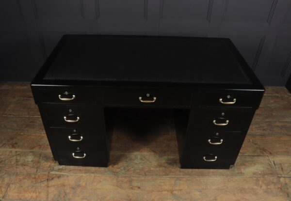 Art Deco Ebonised Black Desk - Image 11