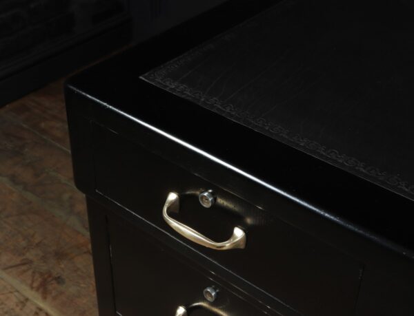 Art Deco Ebonised Black Desk - Image 6