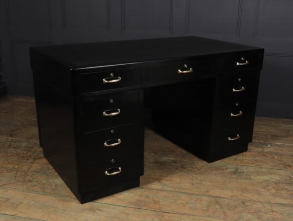 Art Deco Ebonised Black Desk - Image 5