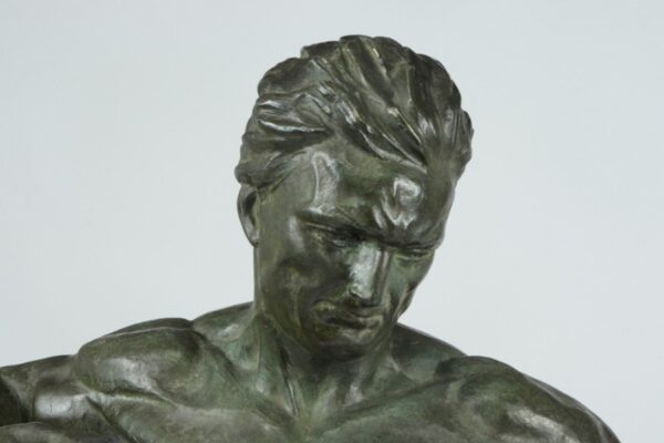 Art Deco Sculpture "Man in Chains" by Roncourt c1930 - Image 14