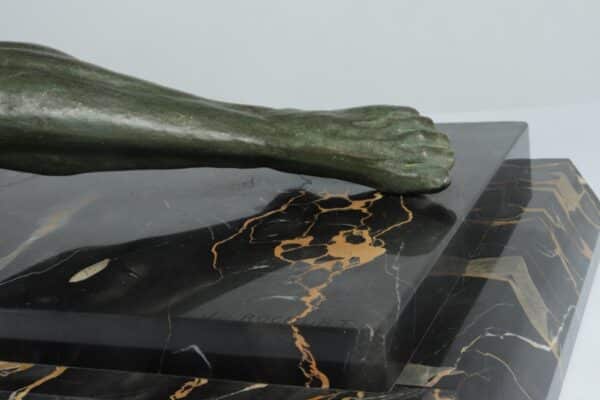 Art Deco Sculpture "Man in Chains" by Roncourt c1930 - Image 12