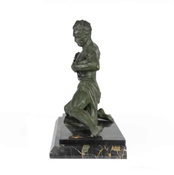 Art Deco Sculpture "Man in Chains" by Roncourt c1930 - Image 9