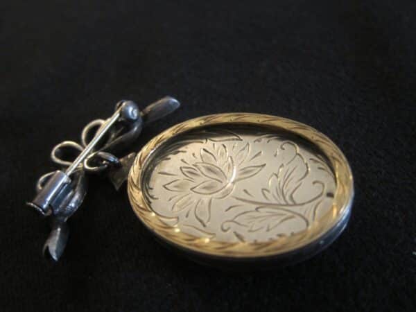 Antique French Silver & Blue Enamel "Sweetheart" Brooch - Image 3