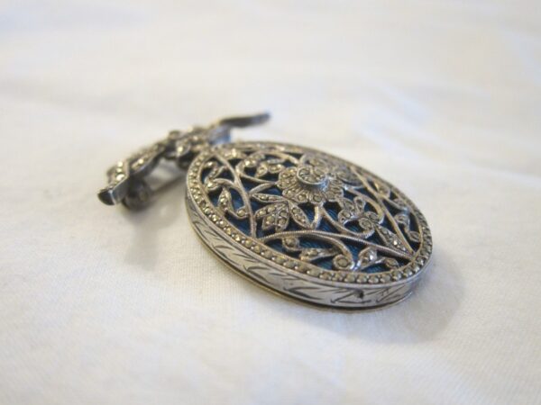 Antique French Silver & Blue Enamel “Sweetheart” Brooch brooch Antique Jewellery 7