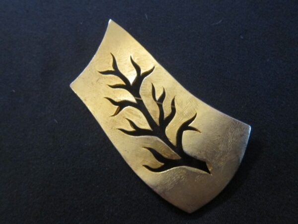 SOLD Vintage "Herve van der Straeten" Paris Brooch/Hand Hammered - Image 2