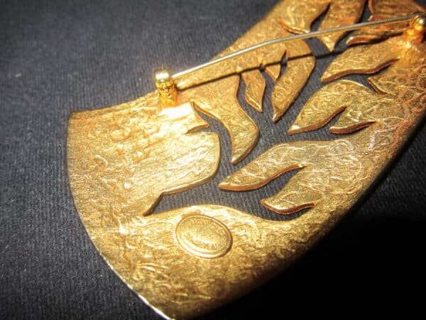 SOLD Vintage "Herve van der Straeten" Paris Brooch/Hand Hammered - Image 3