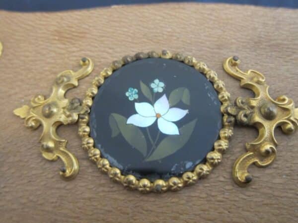 1850’s Parisian Chocolate Box/Pietra Dura/Royal Crest Clasp chocolate Antique Boxes 5