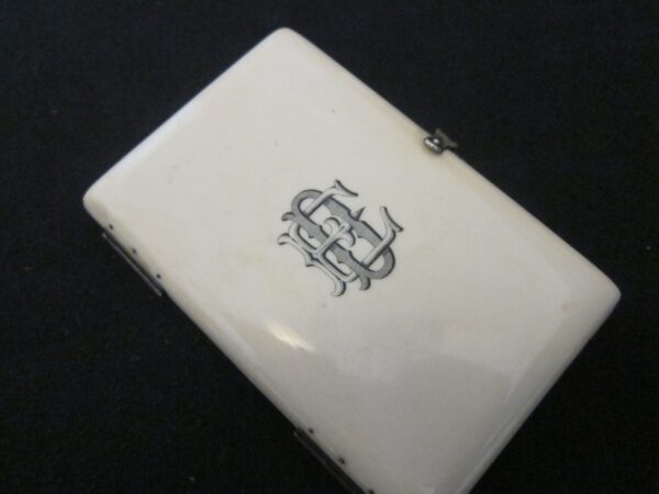 SOLD 1810-30 Antique French Ivory Silk Lined Aide Memoire/Silver Clasp - Image 9