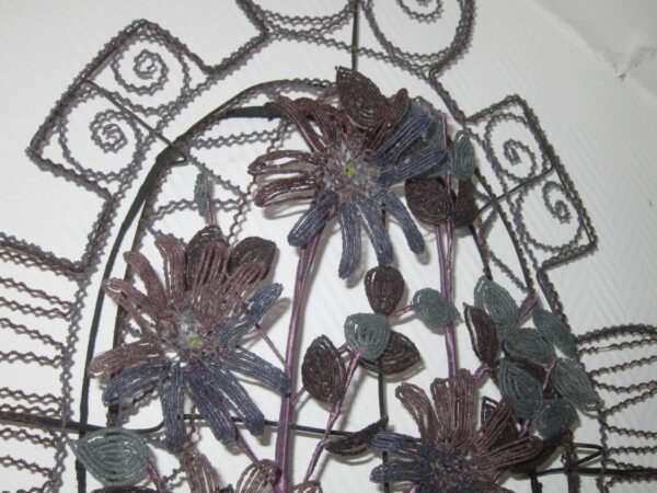 Huge 19th Century French Beaded Flower Display architectural Architectural Antiques 6