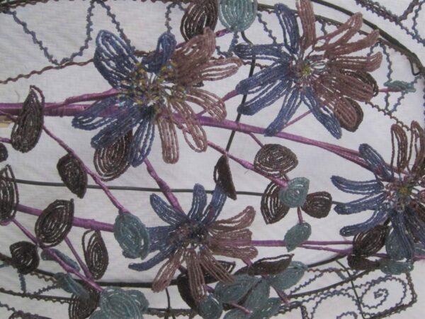 Huge 19th Century French Beaded Flower Display architectural Architectural Antiques 4